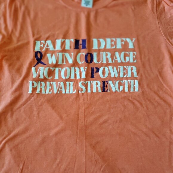 Hope Breast Cancer Awareness Orange Soft Style Short Sleeve T-shirt Medium - Picture 4 of 10